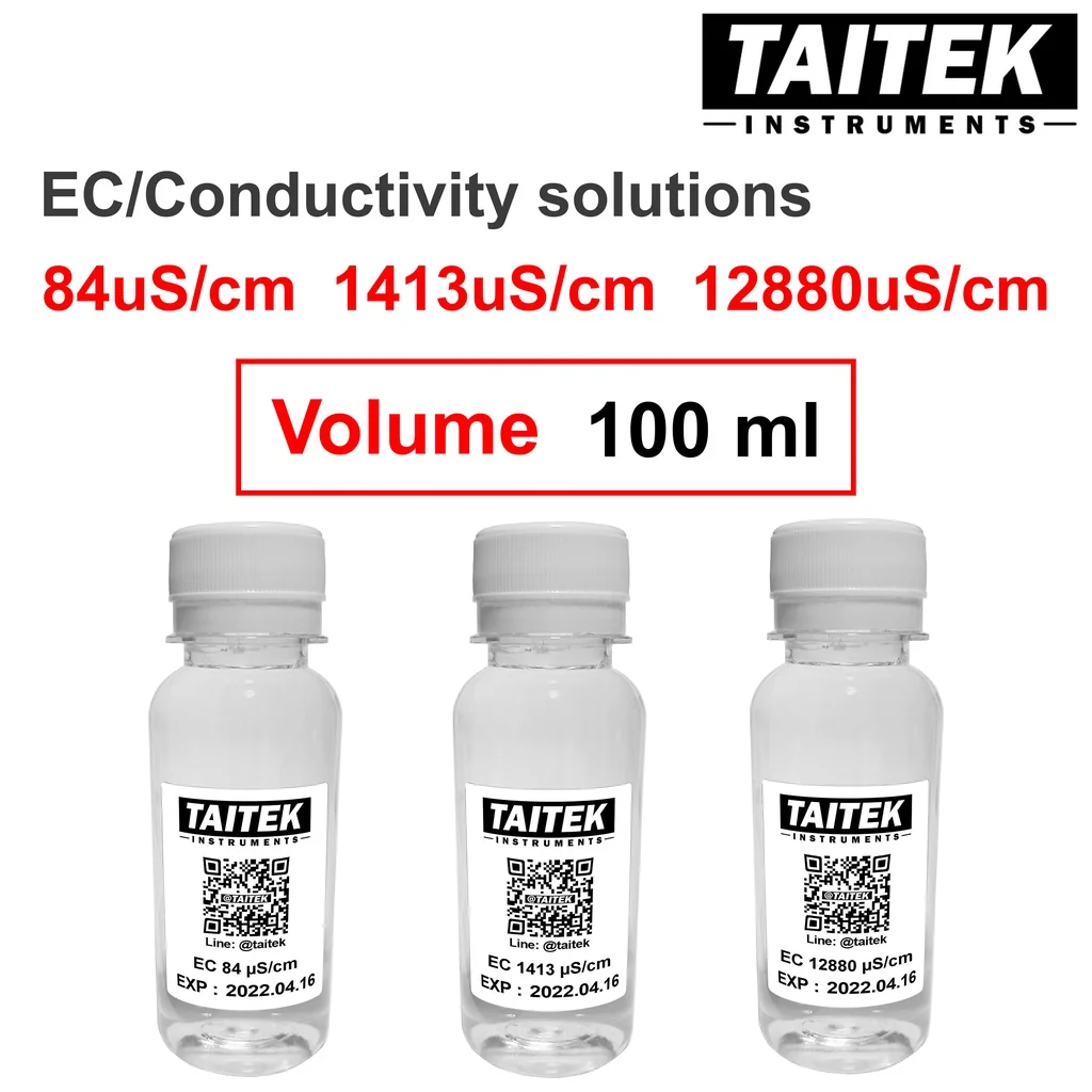 TAITEK Conductivity(EC) Solution 84 1413 12880 µS/cm Calibration Solutions for EC Meters (100 mL) TAITEK Conductivity(EC) Solution 84 1413 12880 µS/cm Calibration Solutions for EC Meters (100 mL)