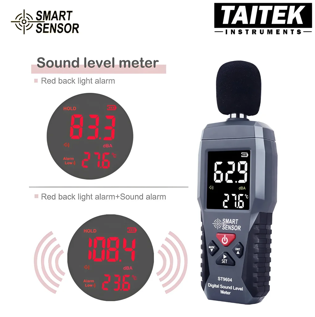 เครื่องวัดระดับเสียง Sound Level Meter SMART SENSOR รุ่น ST9604 ช่วงการวัด 30~130dB ความแม่นยำ ±1.5dB เครื่องวัดระดับเสียง Sound Level Meter SMART SENSOR รุ่น ST9604 ช่วงการวัด 30~130dB ความแม่นยำ ±1.5dB