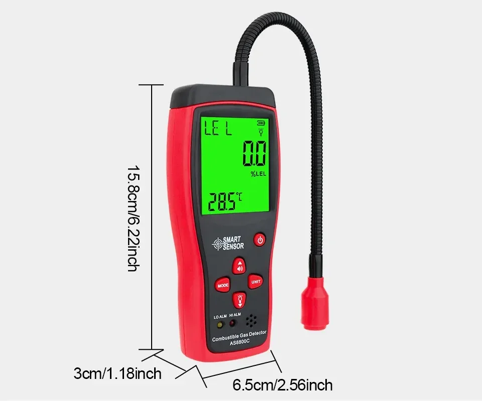 เครื่องตรวจจับก๊าซไวไฟ Combustible Gas Detector SMART SENSOR AS8800C เครื่องตรวจจับก๊าซไวไฟ Combustible Gas Detector SMART SENSOR AS8800C