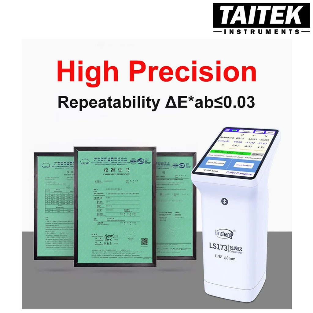 เครื่องวัดสี Multifunctional Colorimeter Linshang รุ่น LS173 Measuring aperture 8mm Illumination geometry D/8 เหมาะกับการใช้งานอเนกประสงค์ ครอบคลุมการวัดสีหลากหลายรูปแบบ