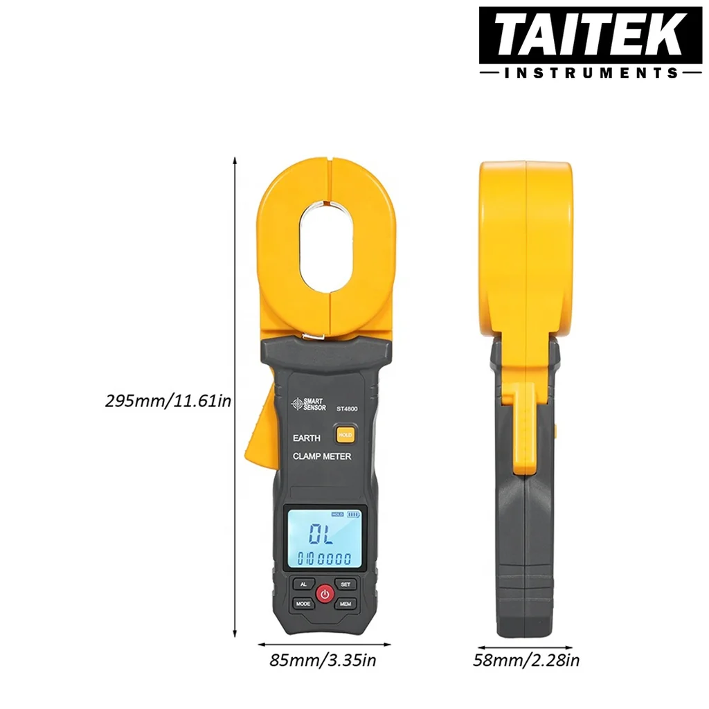 เครื่องวัดความต้านทานดินแบบหนีบ Clamp Earth Resistance Tester SMART SENSOR รุ่น ST4800 เครื่องวัดความต้านทานดินแบบหนีบ Clamp Earth Resistance Tester SMART SENSOR รุ่น ST4800