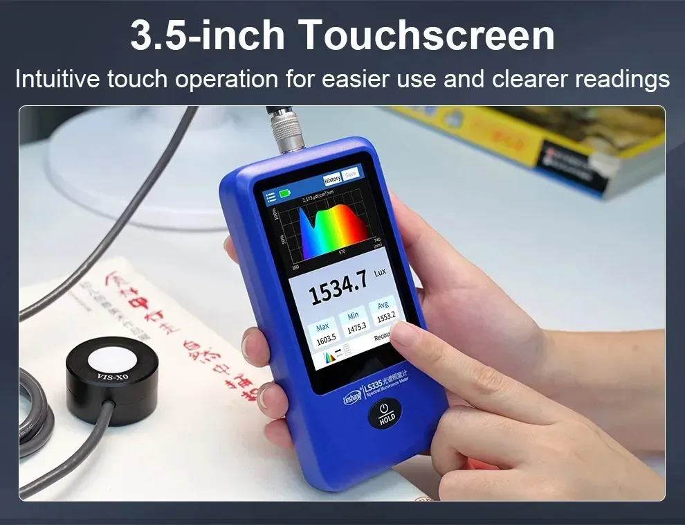 เครื่องวัดแสงความสว่างสเปกตรัม Multi-Parameter Spectral Illuminance Meter Linshang LS335 เครื่องวัดแสงความสว่างสเปกตรัม Multi-Parameter Spectral Illuminance Meter Linshang LS335