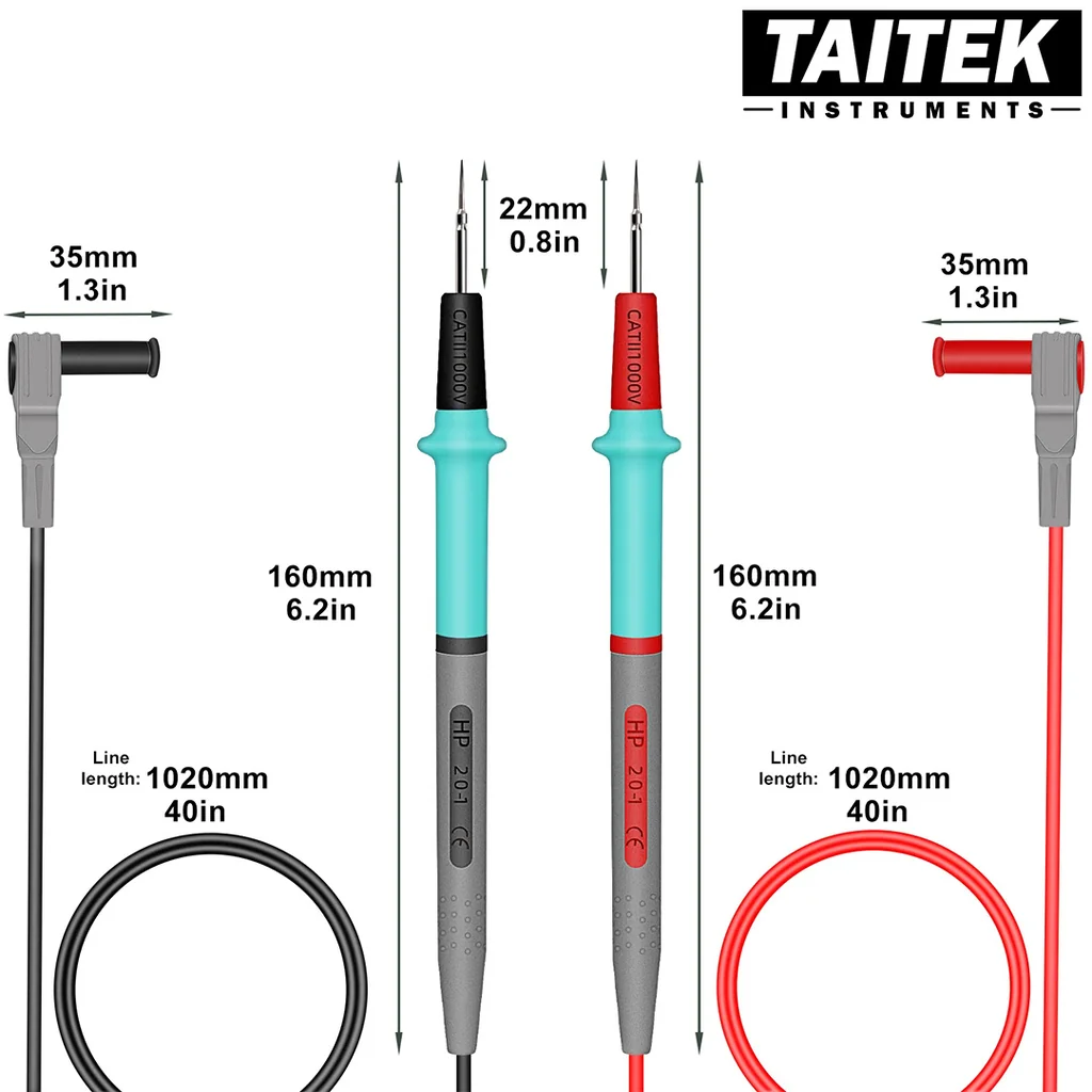 สายวัดไฟของเครื่องวัดมัลติมิเตอร์ Multimeter Test Leads รุ่น HP 20-1 CATII 1000V 20A สายวัดไฟของเครื่องวัดมัลติมิเตอร์ Multimeter Test Leads รุ่น HP 20-1 CATII 1000V 20A
