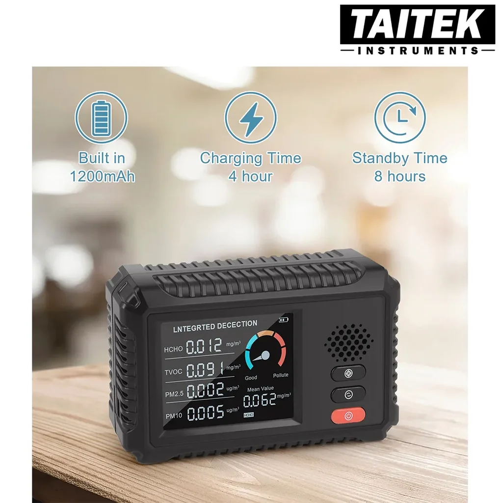 เครื่องวัดคุณภาพอากาศ Air Quality Detector รุ่น HLW-100 4in1 HCHO/TVOC/PM2.5/PM10