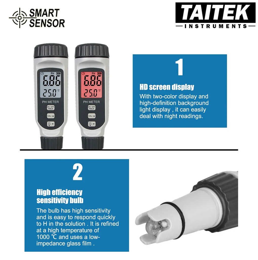 เครื่องวัดคุณภาพน้ำ pH Meter SMART SENSOR รุ่น PH818 คาริเบรท 3 points ค่า 4.00 6.86 9.18 เครื่องวัดคุณภาพน้ำ pH Meter SMART SENSOR รุ่น PH818 คาริเบรท 3 points ค่า 4.00 6.86 9.18