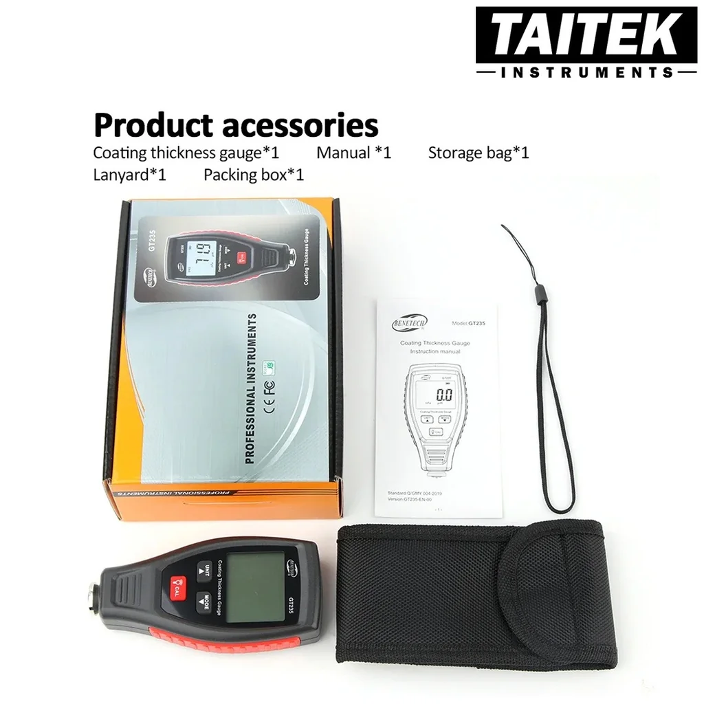 เครื่องวัดความหนาผิวเคลือบ Coating Thickness Gauge BENETECH รุ่น GT235 ช่วงการวัด 0~1800um ความละเอียด 0.1um เครื่องวัดความหนาผิวเคลือบ Coating Thickness Gauge BENETECH รุ่น GT235 ช่วงการวัด 0~1800um ความละเอียด 0.1um