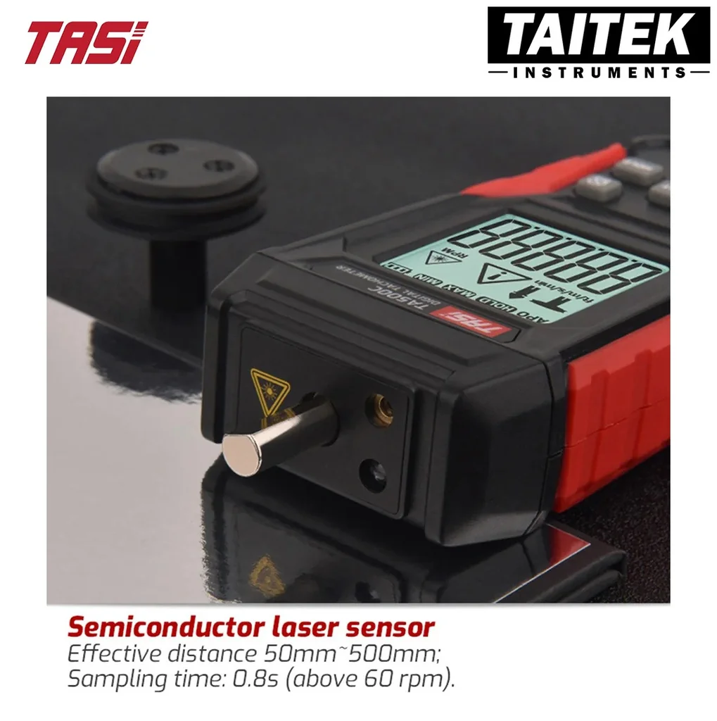 เครื่องวัดความเร็วรอบแบบสัมผัสและไม่สัมผัส Digital Tachometer TASI รุ่น TA500C ช่วงการวัด 3~100000RPM ความละเอียด 0.1RPM เครื่องวัดความเร็วรอบแบบสัมผัสและไม่สัมผัส Digital Tachometer TASI รุ่น TA500C ช่วงการวัด 3~100000RPM ความละเอียด 0.1RPM