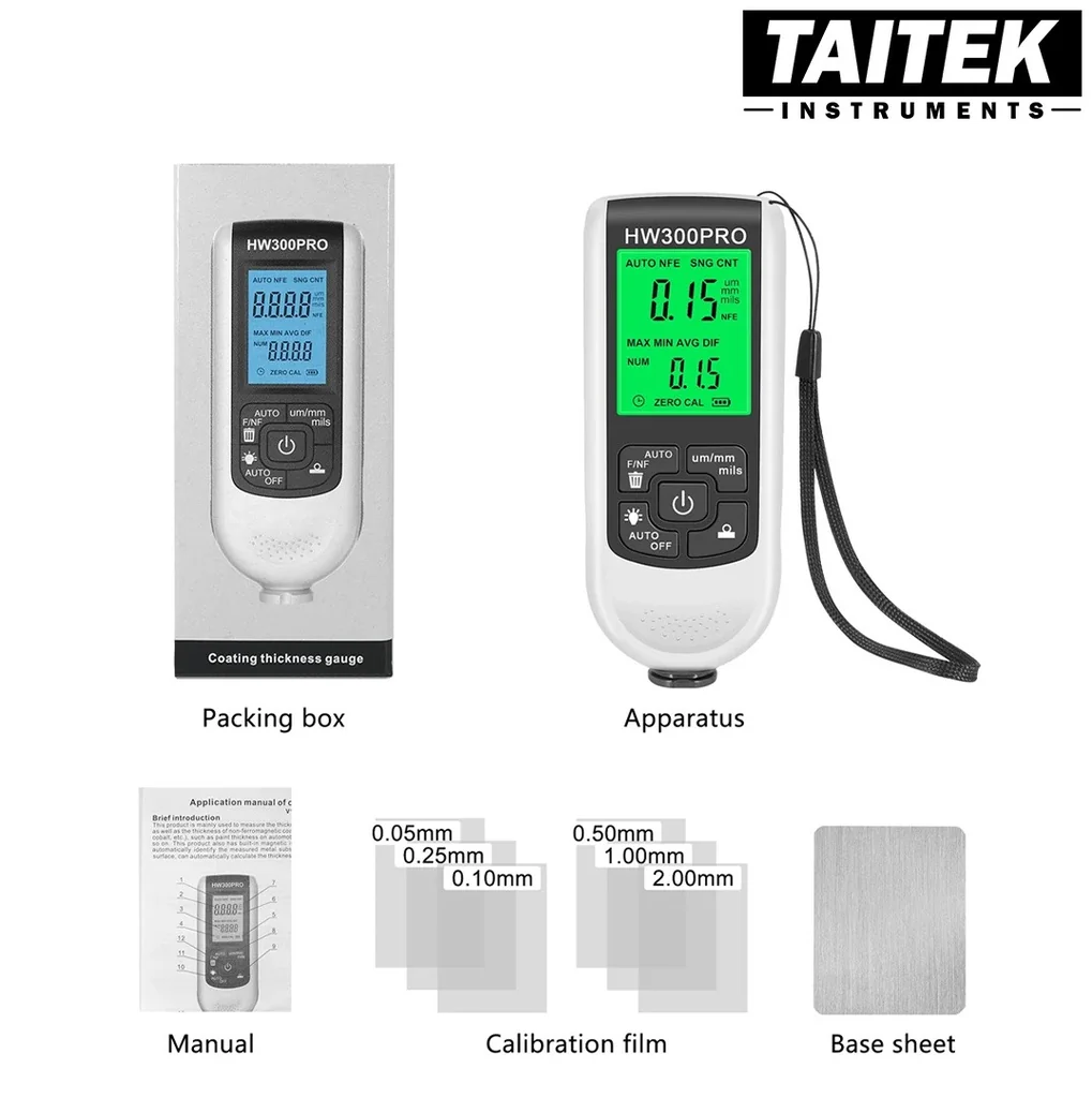 เครื่องวัดความหนาผิวเคลือบ Coating Thickness Gauge รุ่น HW300PRO ช่วงการวัด 0~2000um ความละเอียด 1um เครื่องวัดความหนาผิวเคลือบ Coating Thickness Gauge รุ่น HW300PRO ช่วงการวัด 0~2000um ความละเอียด 1um