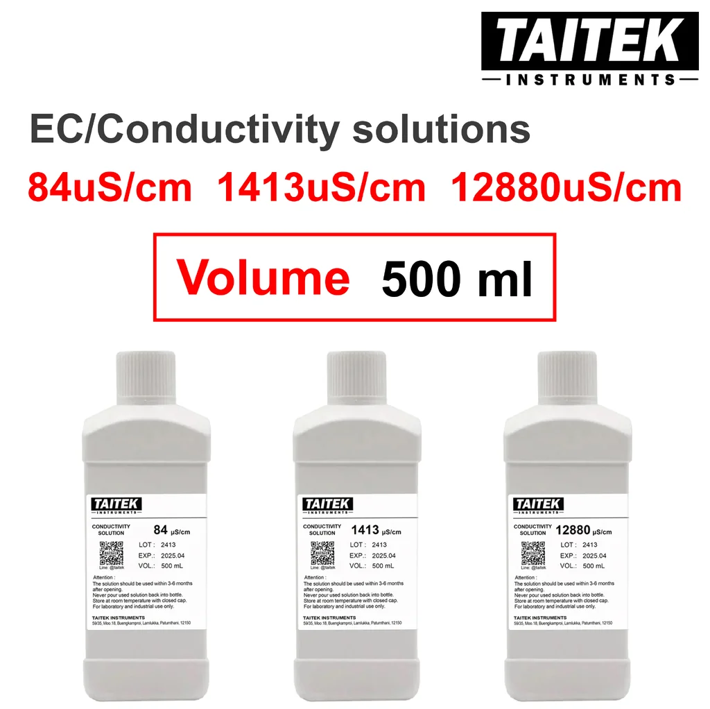 TAITEK น้ำยามาตรฐาน Conductivity(EC) Solution ค่า 84 1413 12880 µS/cm สำหรับปรับเทียบ คาลิเบรทเครื่องวัด EC (500 mL) TAITEK น้ำยามาตรฐาน Conductivity(EC) Solution ค่า 84 1413 12880 µS/cm สำหรับปรับเทียบ คาลิเบรทเครื่องวัด EC (500 mL)