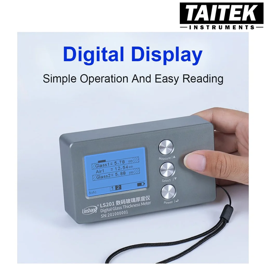 เครื่องวัดความหนากระจก Hollow Laser Glass Thickness Gauge Linshang รุ่น LS201 วัดความหนาแผ่นกระจกที่ซ้อนกันรวมถึงวัดความห่างระหว่างแผ่นกระจก เครื่องวัดความหนากระจก Hollow Laser Glass Thickness Gauge Linshang รุ่น LS201 วัดความหนาแผ่นกระจกที่ซ้อนกันรวมถึงวัดความห่างระหว่างแผ่นกระจก