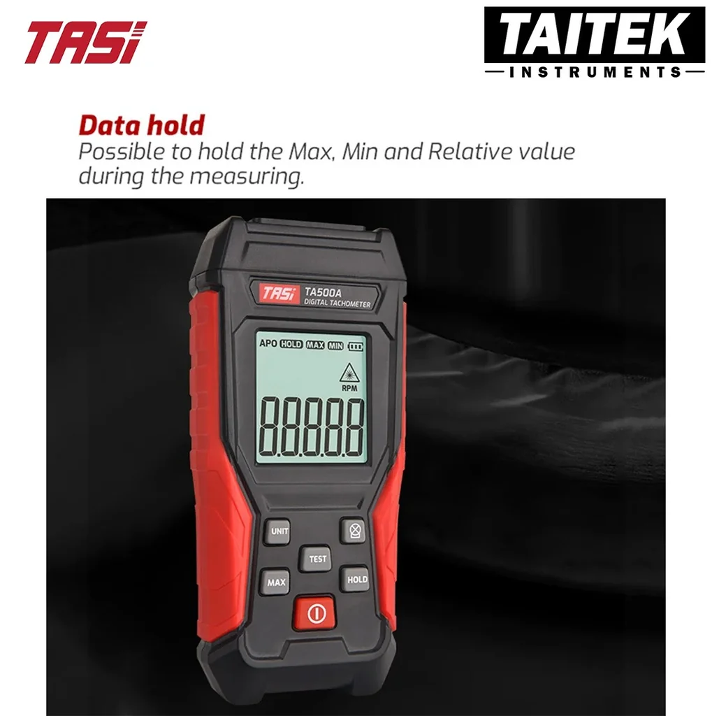 เครื่องวัดความเร็วรอบแบบสัมผัสและไม่สัมผัส Digital Tachometer TASI รุ่น TA500C ช่วงการวัด 3~100000RPM ความละเอียด 0.1RPM เครื่องวัดความเร็วรอบแบบสัมผัสและไม่สัมผัส Digital Tachometer TASI รุ่น TA500C ช่วงการวัด 3~100000RPM ความละเอียด 0.1RPM