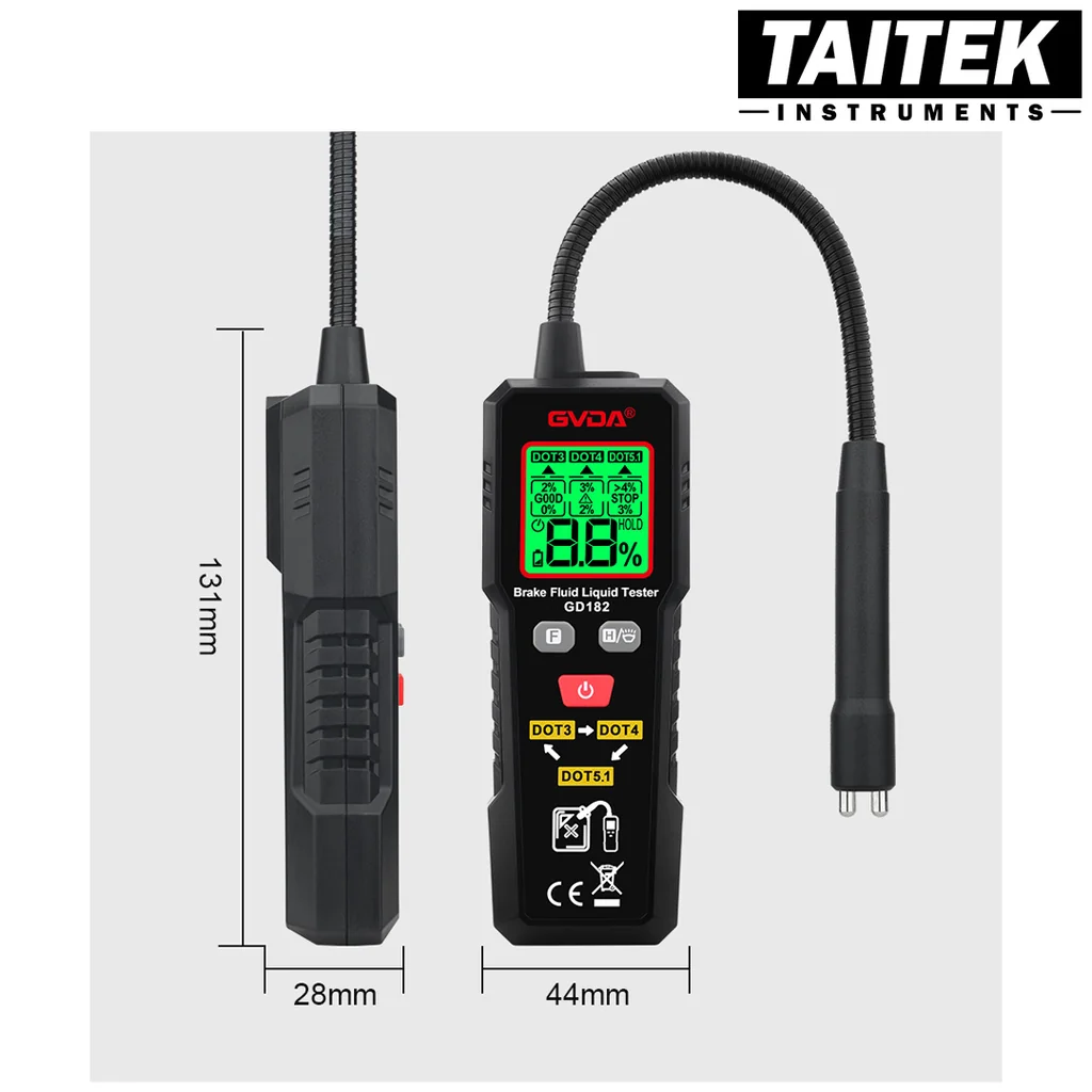 เครื่องตรวจสอบคุณภาพน้ำมันเบรค Brake Fluid Tester GVDA รุ่น GD182 เครื่องทดสอบน้ำมันเบรกอเนกประสงค์สำหรับรถยนต์ เครื่องตรวจสอบคุณภาพน้ำมันเบรค Brake Fluid Tester GVDA รุ่น GD182 เครื่องทดสอบน้ำมันเบรกอเนกประสงค์สำหรับรถยนต์