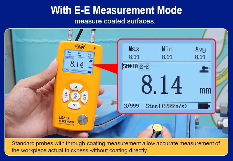 เครื่องวัดความหนาวัสดุ Ultrasonic Thickness Gauge Linshang LS213 เครื่องวัดความหนาวัสดุ Ultrasonic Thickness Gauge Linshang LS213