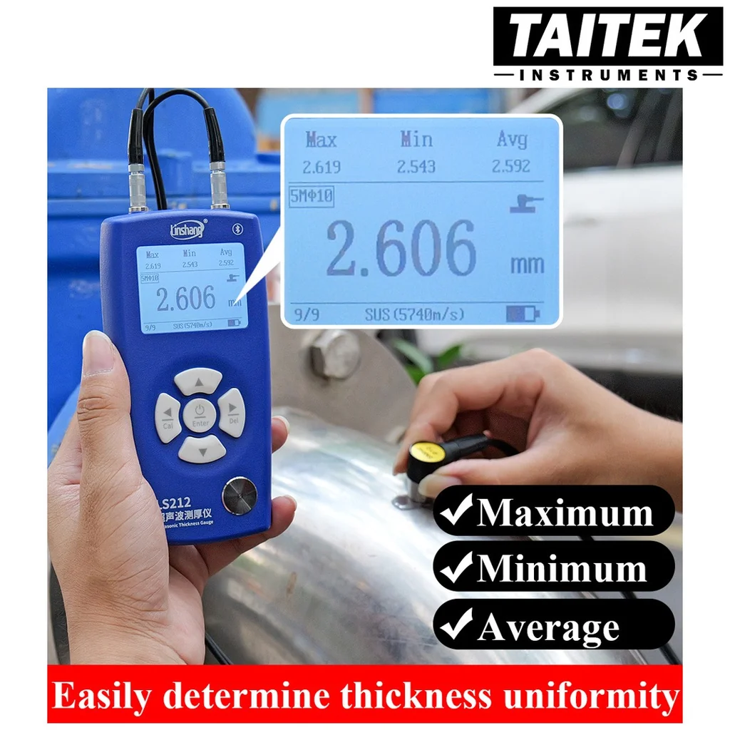 เครื่องวัดความหนาวัสดุ Ultrasonic Thickness Gauge Linshang รุ่น LS212 ช่วงการวัด 0.8~350mm(45#steel) ความละเอียด0.001 ความแม่นยำสูงระดับมืออาชีพ เครื่องวัดความหนาวัสดุ Ultrasonic Thickness Gauge Linshang รุ่น LS212 ช่วงการวัด 0.8~350mm(45#steel) ความละเอียด0.001 ความแม่นยำสูงระดับมืออาชีพ