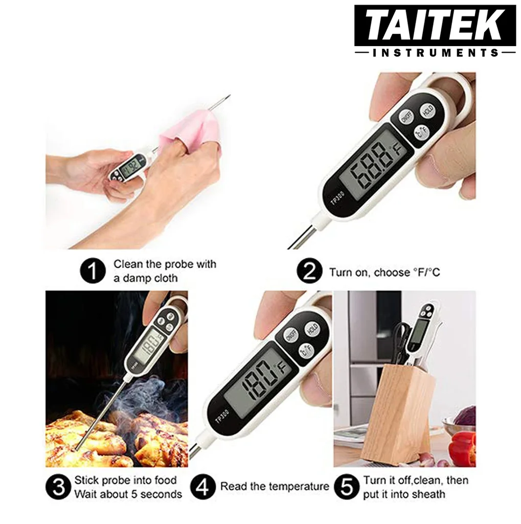 เครื่องวัดอุณหภูมิอาหารดิจิตอล Digital Food Thermometer รุ่น TP300 ช่วงการวัด -50~300℃ ความละเอียด 0.1℃ เครื่องวัดอุณหภูมิอาหารดิจิตอล Digital Food Thermometer รุ่น TP300 ช่วงการวัด -50~300℃ ความละเอียด 0.1℃
