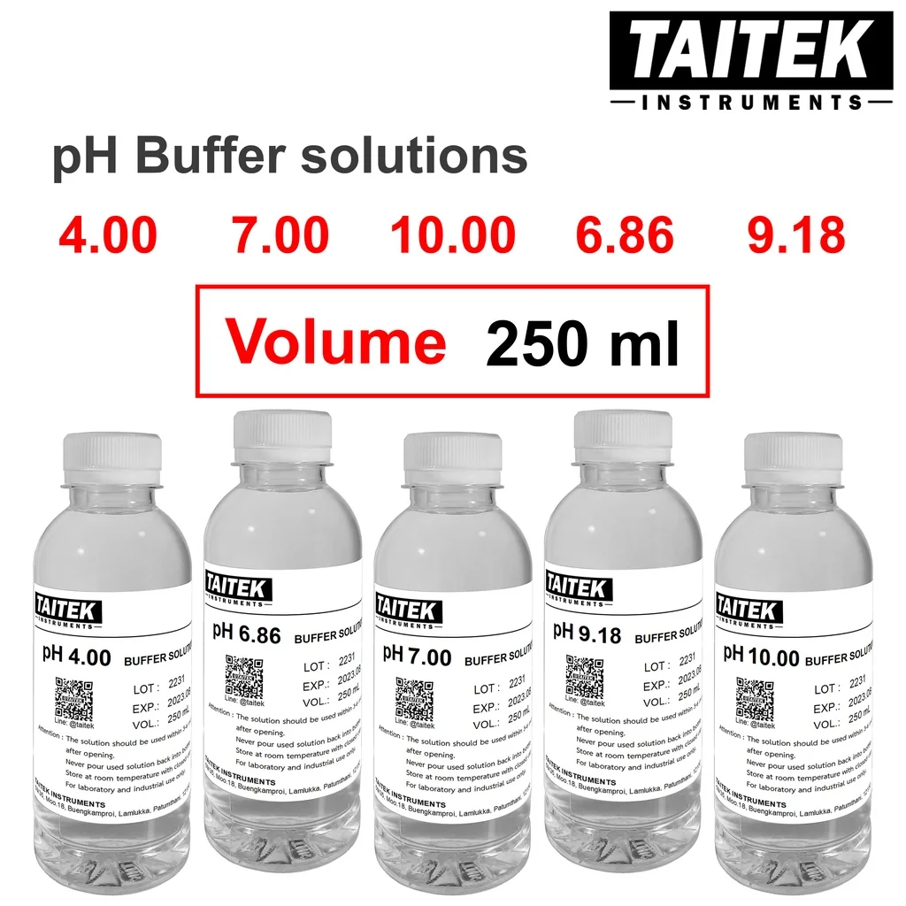 TAITEK น้ำยามาตรฐาน pH Buffer Solution ค่า 4 6.86 7 9.18 10 สำหรับปรับเทียบ คาลิเบรทเครื่องวัดพีเอช (250 mL) TAITEK น้ำยามาตรฐาน pH Buffer Solution ค่า 4 6.86 7 9.18 10 สำหรับปรับเทียบ คาลิเบรทเครื่องวัดพีเอช (250 mL)