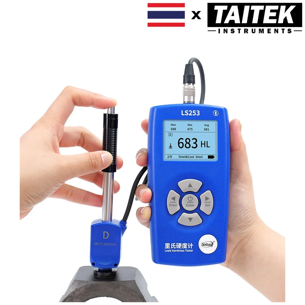 เครื่องวัดความแข็งโลหะ Leeb Hardness Tester Linshang รุ่น LS253 DC-Probe ระดับมืออาชีพความแม่นยำสูง HL HV HB HS HRA HRB HRC สำหรับเหล็กและโลหะ เครื่องวัดความแข็งโลหะ Leeb Hardness Tester Linshang รุ่น LS253 DC-Probe ระดับมืออาชีพความแม่นยำสูง HL HV HB HS HRA HRB HRC สำหรับเหล็กและโลหะ