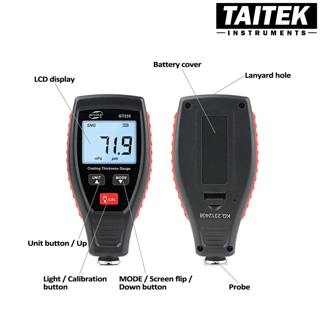 เครื่องวัดความหนาผิวเคลือบ Coating Thickness Gauge BENETECH รุ่น GT235 ช่วงการวัด 0~1800um ความละเอียด 0.1um เครื่องวัดความหนาผิวเคลือบ Coating Thickness Gauge BENETECH รุ่น GT235 ช่วงการวัด 0~1800um ความละเอียด 0.1um