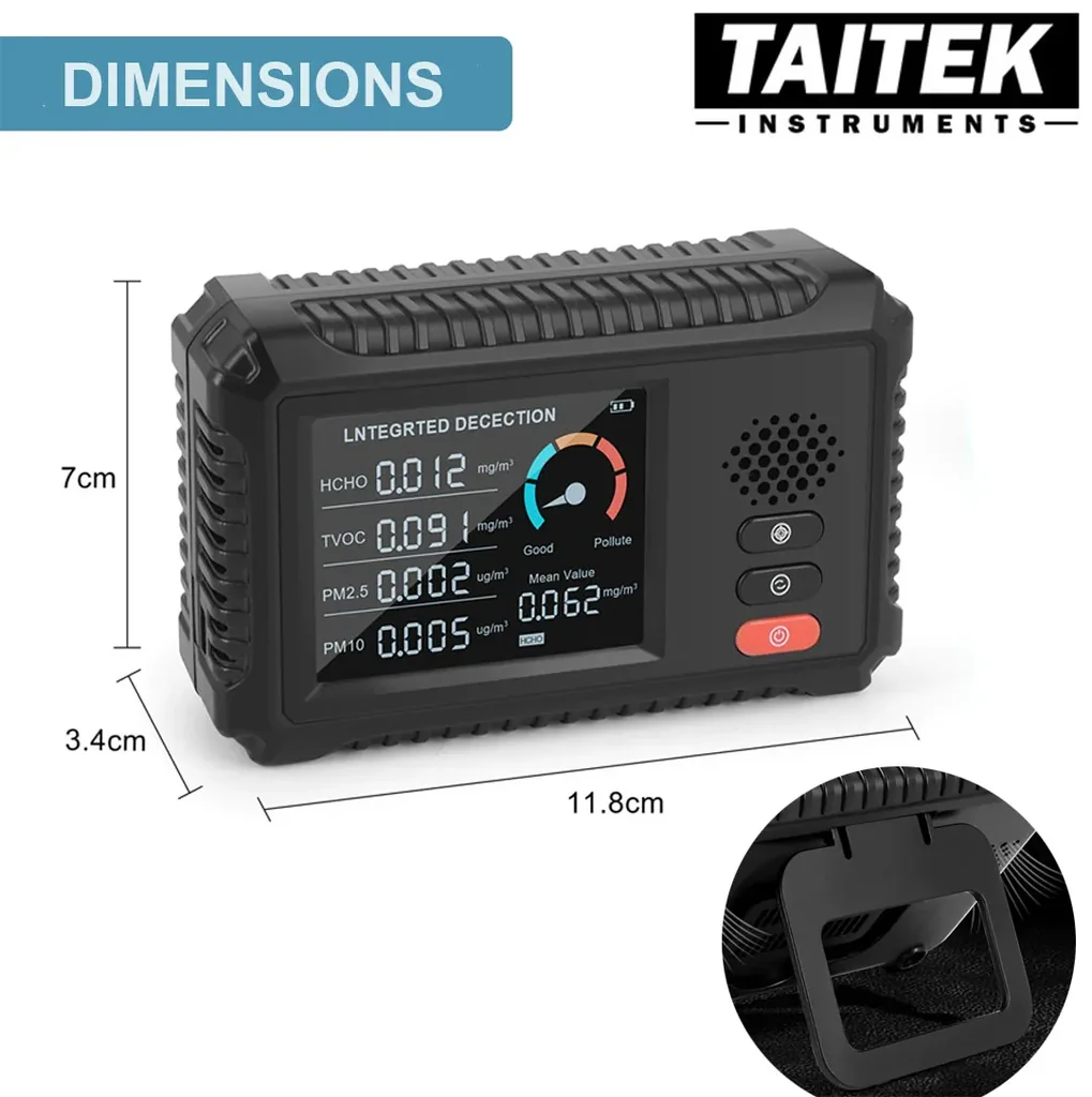 เครื่องวัดคุณภาพอากาศ Air Quality Detector รุ่น HLW-100 4in1 HCHO/TVOC/PM2.5/PM10
