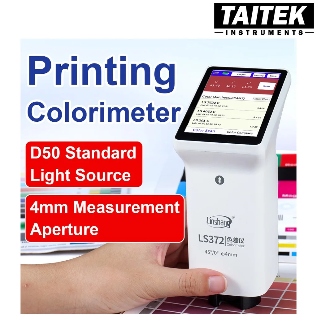 เครื่องวัดสี Multifunctional Colorimeter Linshang รุ่น LS372 Measuring aperture 4mm Illumination geometry 45/0 เหมาะกับการวัดบนพื้นที่ขนาดเล็กของงานพิมพ์ ฉลาก และบรรจุภัณฑ์ เครื่องวัดสี Multifunctional Colorimeter Linshang รุ่น LS372 Measuring aperture 4mm Illumination geometry 45/0 เหมาะกับการวัดบนพื้นที่ขนาดเล็กของงานพิมพ์ ฉลาก และบรรจุภัณฑ์