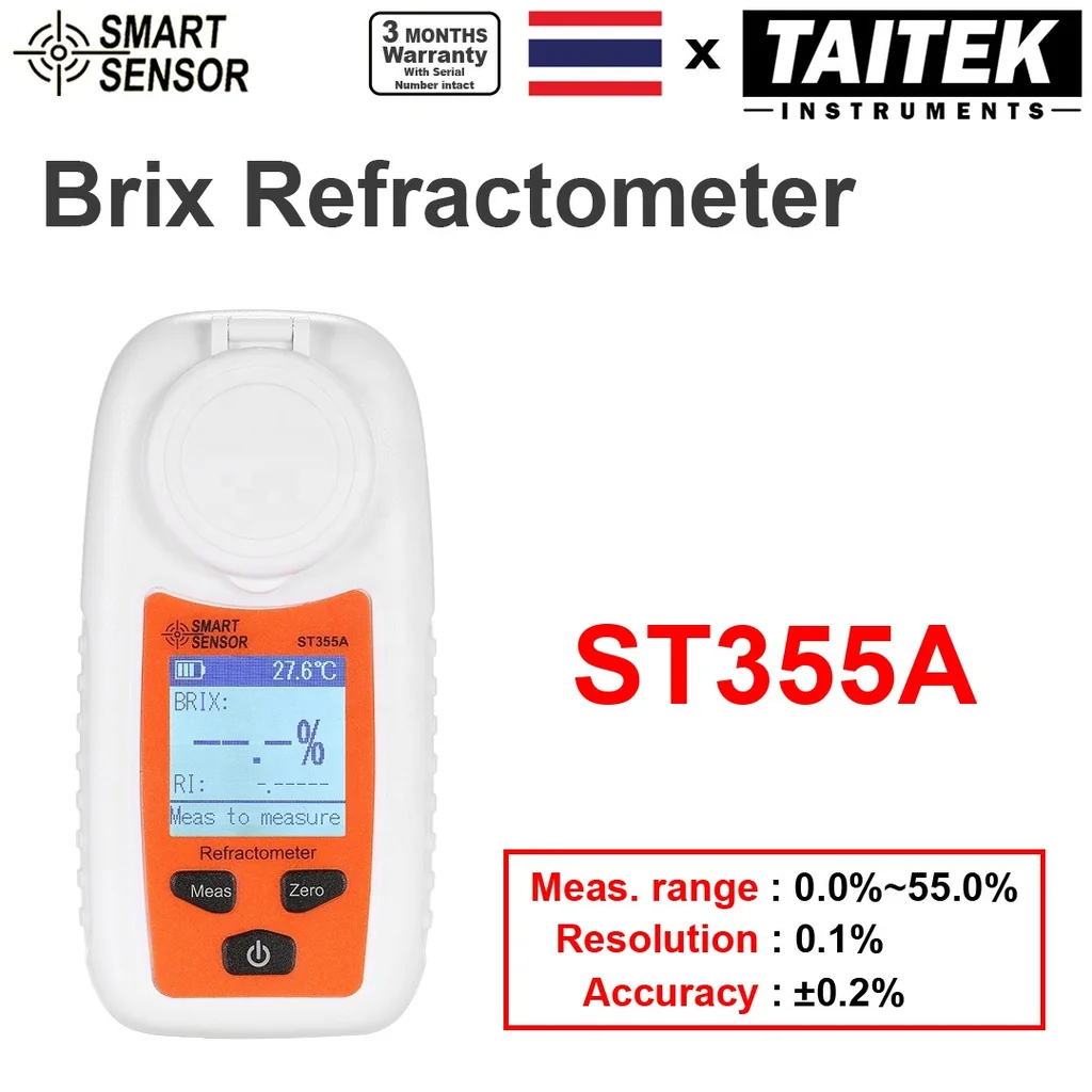 เครื่องวัดความหวาน Sugar Brix Refractometer SMART SENSOR รุ่น ST355A 0.0%~55.0% Brix เครื่องวัดความหวาน Sugar Brix Refractometer SMART SENSOR รุ่น ST355A 0.0%~55.0% Brix