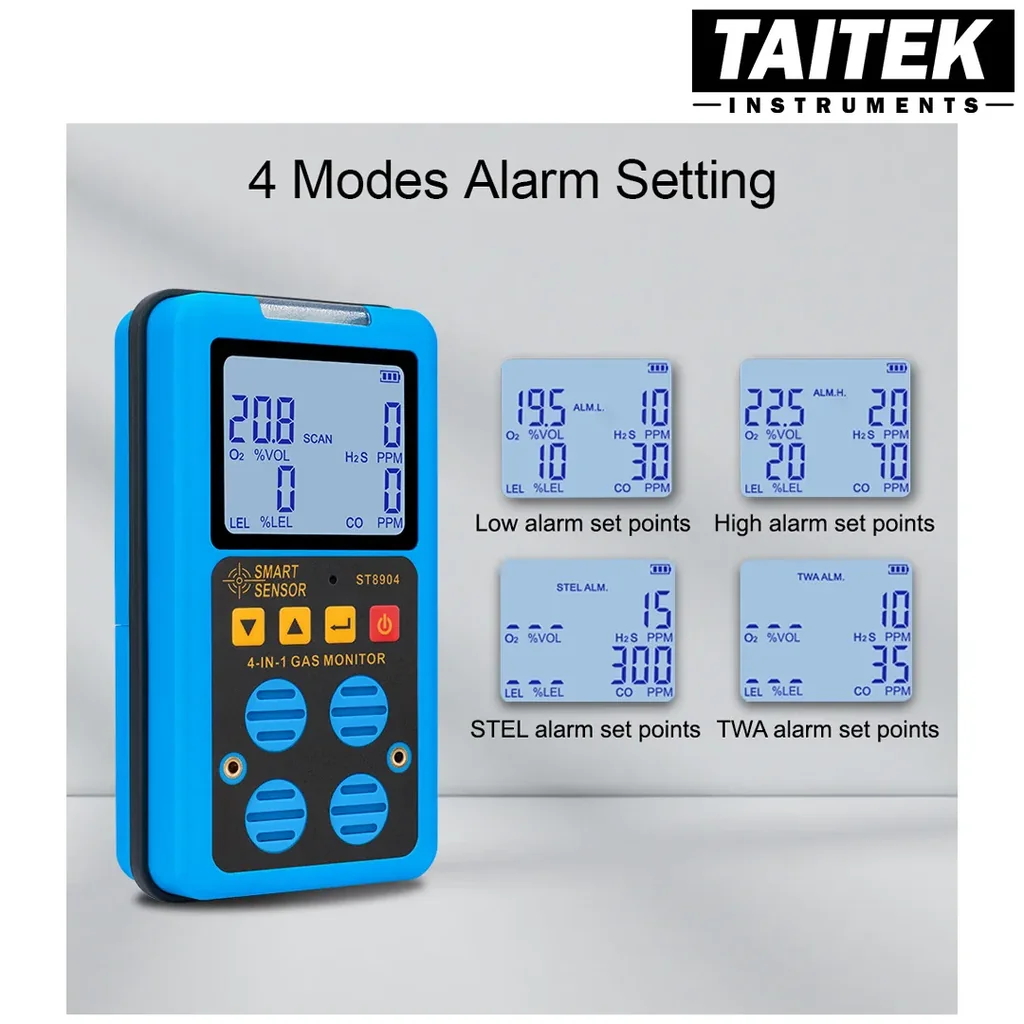 เครื่องตรวจจับก๊าซ Multifunctional Gas Detector SMART SENSOR รุ่น ST8904 4 in 1 LEL O2 H2S CO เครื่องตรวจจับก๊าซ Multifunctional Gas Detector SMART SENSOR รุ่น ST8904 4 in 1 LEL O2 H2S CO