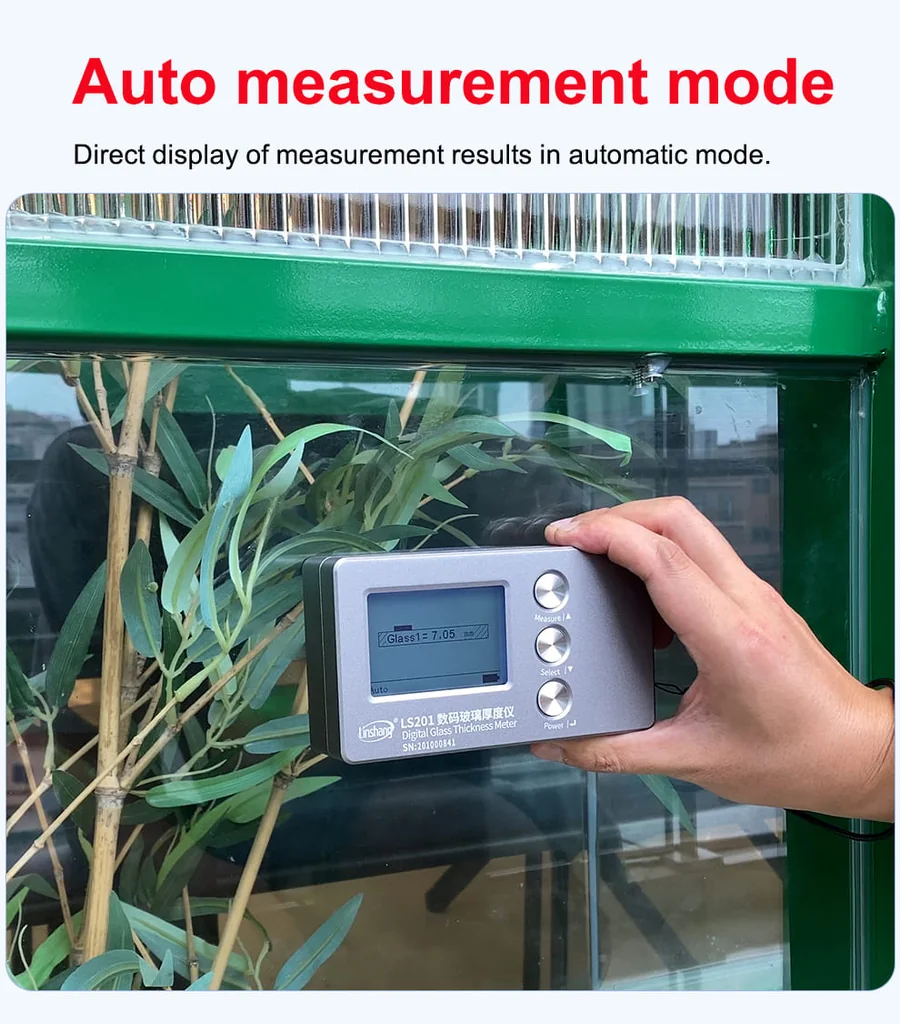 เครื่องวัดความหนากระจก Hollow Laser Glass Thickness Gauge Linshang รุ่น LS201 วัดความหนาแผ่นกระจกที่ซ้อนกันรวมถึงวัดความห่างระหว่างแผ่นกระจก เครื่องวัดความหนากระจก Hollow Laser Glass Thickness Gauge Linshang รุ่น LS201 วัดความหนาแผ่นกระจกที่ซ้อนกันรวมถึงวัดความห่างระหว่างแผ่นกระจก