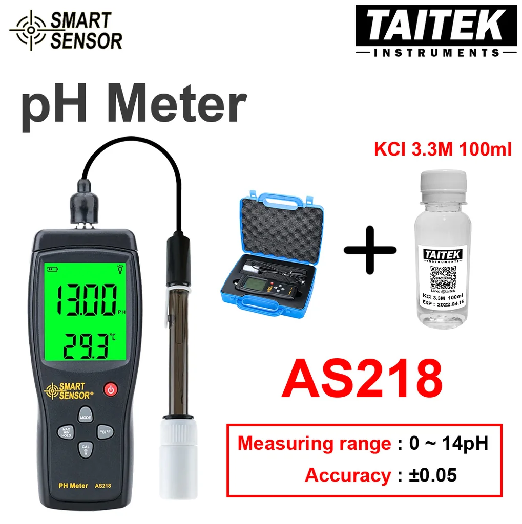 เครื่องวัดคุณภาพน้ำ pH Meter SMART SENSOR รุ่น AS218 คาริเบท 3 points ค่า pH 4.00 , 6.86 , 9.18 เครื่องวัดคุณภาพน้ำ pH Meter SMART SENSOR รุ่น AS218 คาริเบท 3 points ค่า pH 4.00 , 6.86 , 9.18