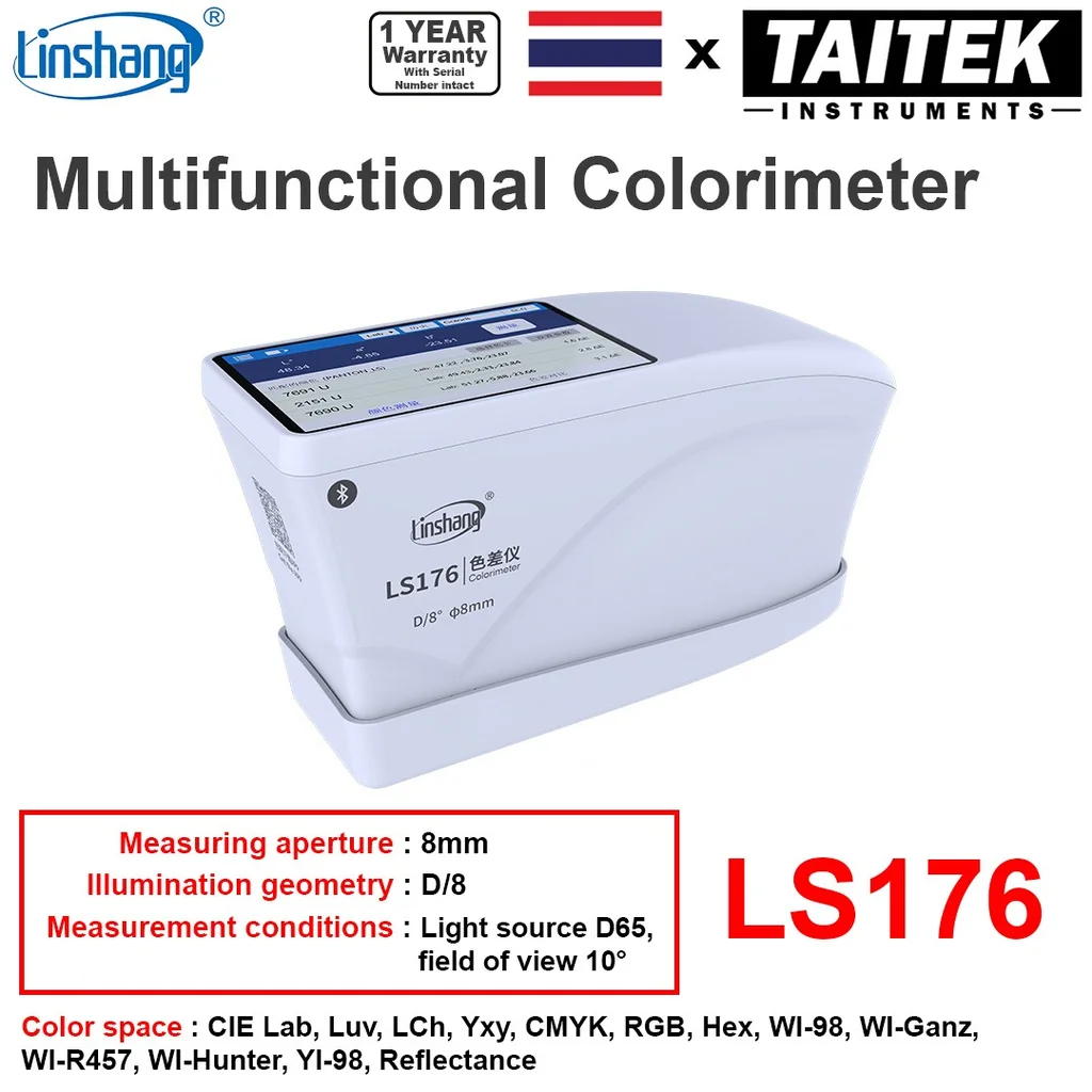 เครื่องวัดสี Multifunctional Colorimeter Linshang รุ่น LS176 Measuring aperture 8mm Illumination geometry D/8 เครื่องวัดสี Multifunctional Colorimeter Linshang รุ่น LS176 Measuring aperture 8mm Illumination geometry D/8