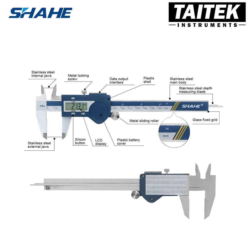 ดิจิตอลเวอร์เนียร์คาลิปเปอร์ Digital Vernier Caliper SHAHE รุ่น 5112-150 ความละเอียด 0.01mm ความแม่นยำ ±0.03mm ดิจิตอลเวอร์เนียร์คาลิปเปอร์ Digital Vernier Caliper SHAHE รุ่น 5112-150 ความละเอียด 0.01mm ความแม่นยำ ±0.03mm
