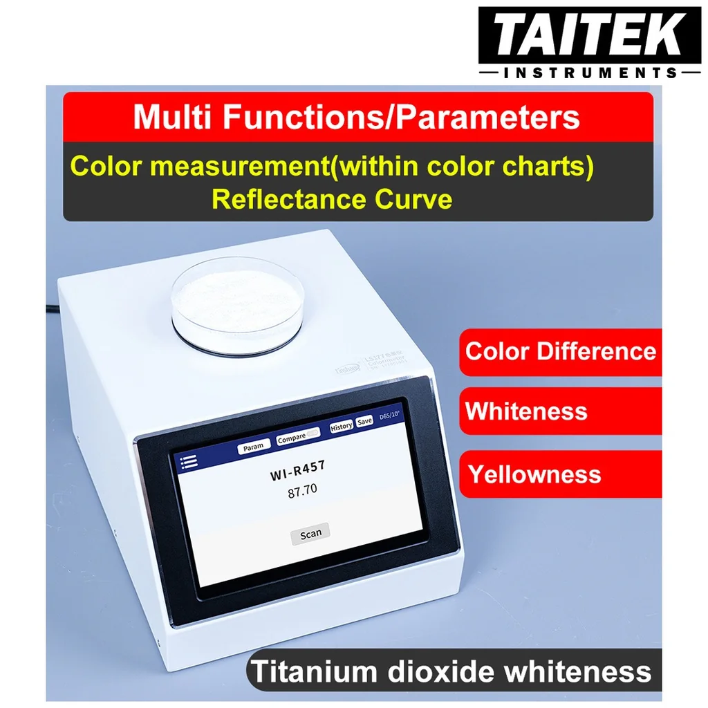เครื่องวัดสี Multifunctional Colorimeter Linshang รุ่น LS177 Measuring aperture 50mm Illumination geometry D/8 เหมาะกับการวัดสีเม็ดพลาสติก เม็ดยา เนื้อผ้า วัสดุประเภทเม็ดและผงต่างๆ Powder Pigments Granules Masterbatch เครื่องวัดสี Multifunctional Colorimeter Linshang รุ่น LS177 Measuring aperture 50mm Illumination geometry D/8 เหมาะกับการวัดสีเม็ดพลาสติก เม็ดยา เนื้อผ้า วัสดุประเภทเม็ดและผงต่างๆ Powder Pigments Granules Masterbatch