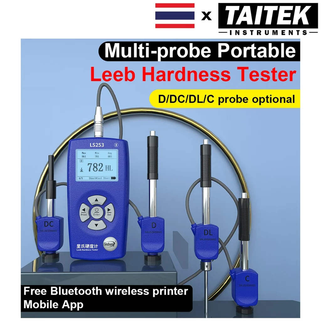 เครื่องวัดความแข็งโลหะ Leeb Hardness Tester Linshang รุ่น LS253 All-Probes D/DC/DL/C ระดับมืออาชีพความแม่นยำสูง HL HV HB HS HRA HRB HRC สำหรับเหล็กและโลหะ เครื่องวัดความแข็งโลหะ Leeb Hardness Tester Linshang รุ่น LS253 All-Probes D/DC/DL/C ระดับมืออาชีพความแม่นยำสูง HL HV HB HS HRA HRB HRC สำหรับเหล็กและโลหะ