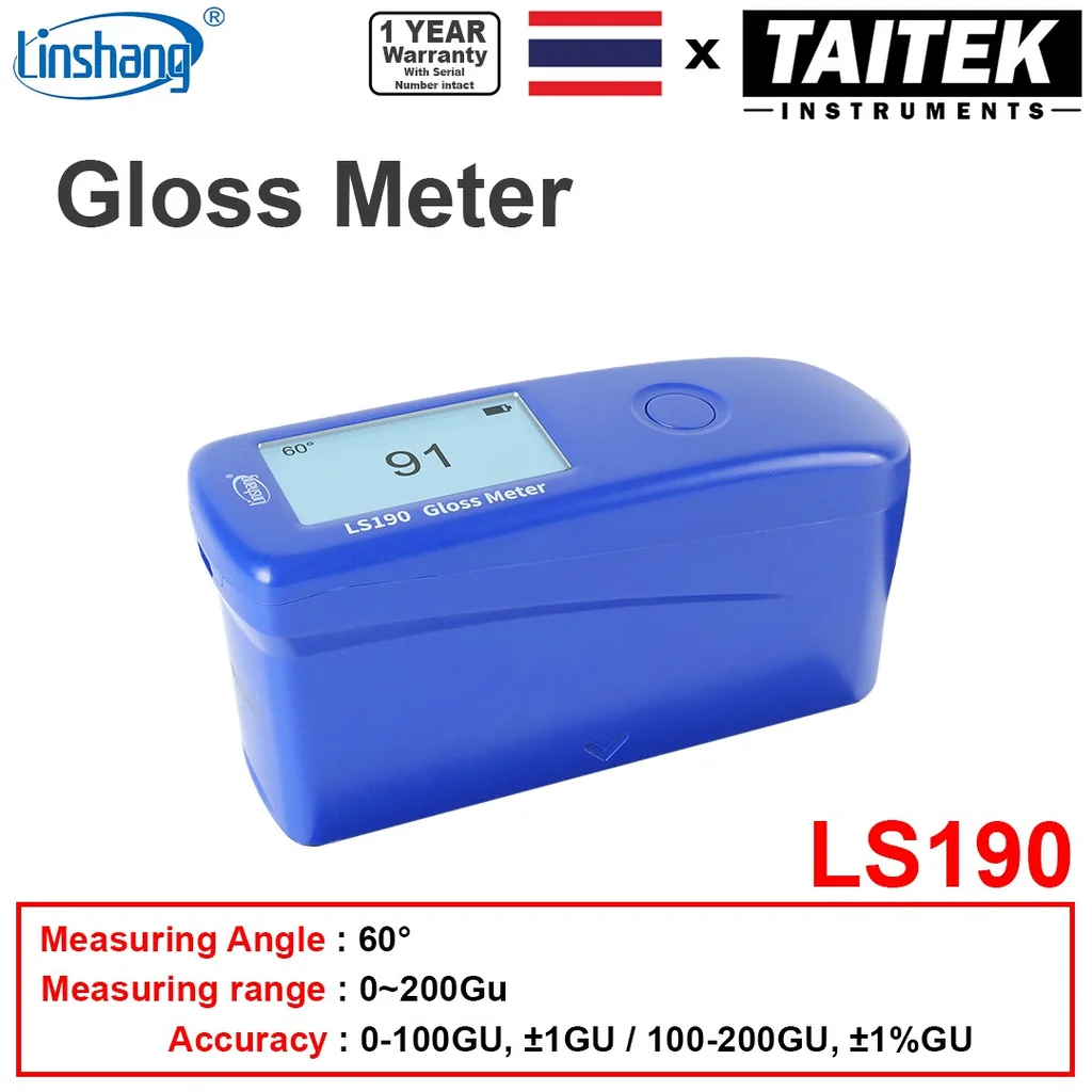 เครื่องวัดความเงาแบบ 1มุมองศา Single Angle Gloss meter Linshang รุ่น LS190 มุมองศา 60º ช่วงการวัด 0-200GU เครื่องวัดความเงาแบบ 1มุมองศา Single Angle Gloss meter Linshang รุ่น LS190 มุมองศา 60º ช่วงการวัด 0-200GU
