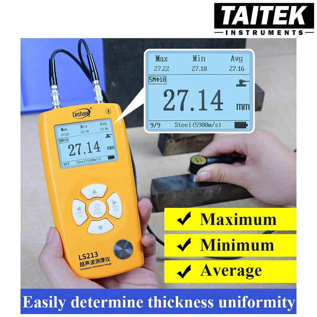 เครื่องวัดความหนาวัสดุ Ultrasonic Thickness Gauge Linshang รุ่น LS213 ช่วงการวัด 0.8-350mm(45#steel) ความละเอียด0.01 ระดับมืออาชีพ เครื่องวัดความหนาวัสดุ Ultrasonic Thickness Gauge Linshang รุ่น LS213 ช่วงการวัด 0.8-350mm(45#steel) ความละเอียด0.01 ระดับมืออาชีพ