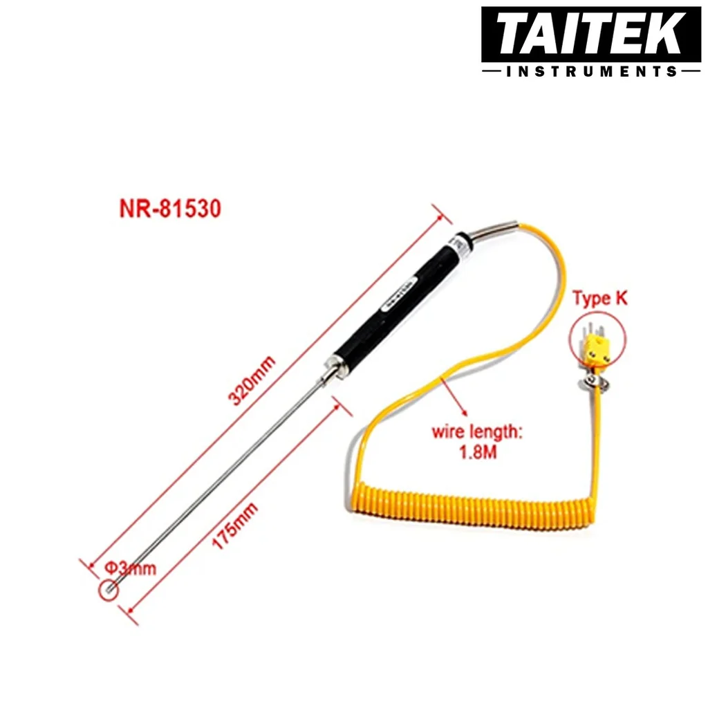 โพรบวัดอุณหภูมิ Type K Surface Thermocouple Probe ช่วงการวัดอุณหภูมิ -50~500°C โพรบวัดอุณหภูมิ Type K Surface Thermocouple Probe ช่วงการวัดอุณหภูมิ -50~500°C