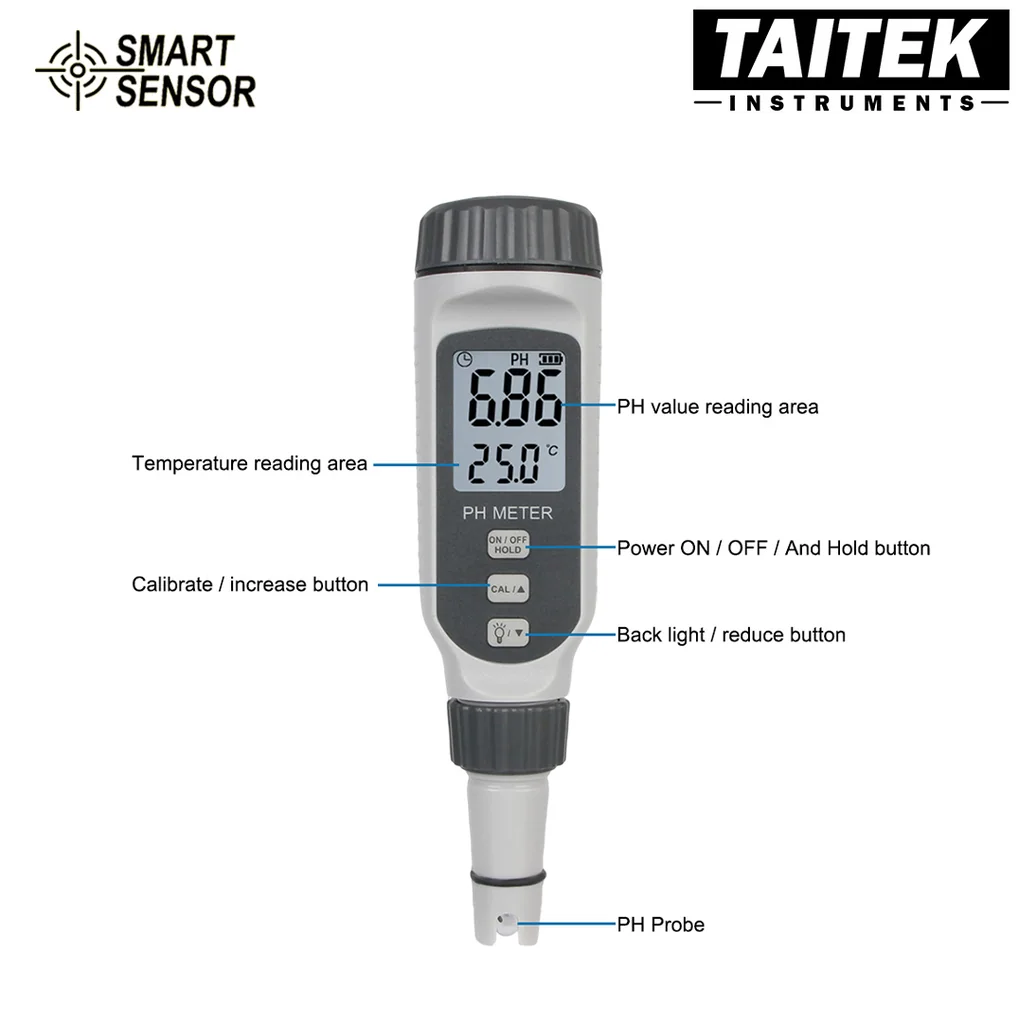 เครื่องวัดคุณภาพน้ำ pH Meter SMART SENSOR รุ่น PH818 คาริเบรท 3 points ค่า 4.00 6.86 9.18 เครื่องวัดคุณภาพน้ำ pH Meter SMART SENSOR รุ่น PH818 คาริเบรท 3 points ค่า 4.00 6.86 9.18