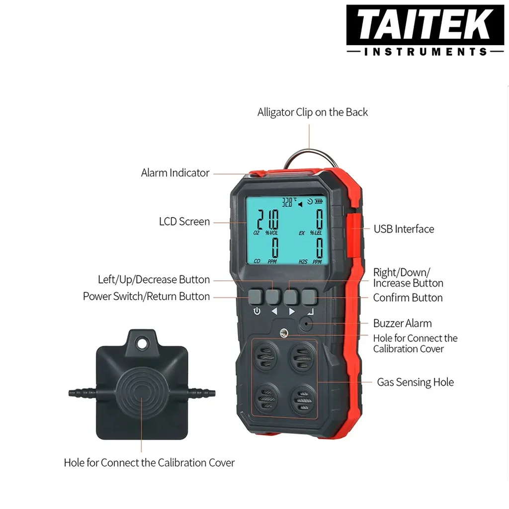เครื่องตรวจวัดก๊าซ Compound Gas Detector Wintact รุ่น WT8812 4 in 1 LEL O2 H2S CO เครื่องตรวจวัดก๊าซ Compound Gas Detector Wintact รุ่น WT8812 4 in 1 LEL O2 H2S CO