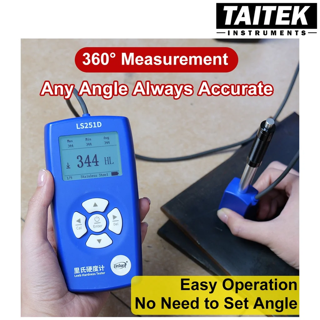 เครื่องวัดความแข็งโลหะ Leeb Hardness Tester Linshang รุ่น LS251D ความแม่นยำสูง HL HV HB HS HRA HRB HRC สำหรับเหล็กและโลหะ เครื่องวัดความแข็งโลหะ Leeb Hardness Tester Linshang รุ่น LS251D ความแม่นยำสูง HL HV HB HS HRA HRB HRC สำหรับเหล็กและโลหะ