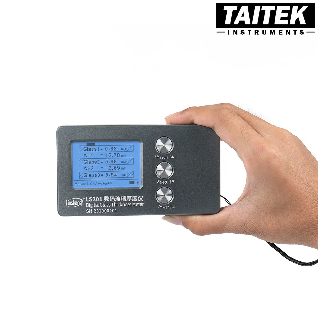 เครื่องวัดความหนากระจก Hollow Laser Glass Thickness Gauge Linshang รุ่น LS201 วัดความหนาแผ่นกระจกที่ซ้อนกันรวมถึงวัดความห่างระหว่างแผ่นกระจก เครื่องวัดความหนากระจก Hollow Laser Glass Thickness Gauge Linshang รุ่น LS201 วัดความหนาแผ่นกระจกที่ซ้อนกันรวมถึงวัดความห่างระหว่างแผ่นกระจก