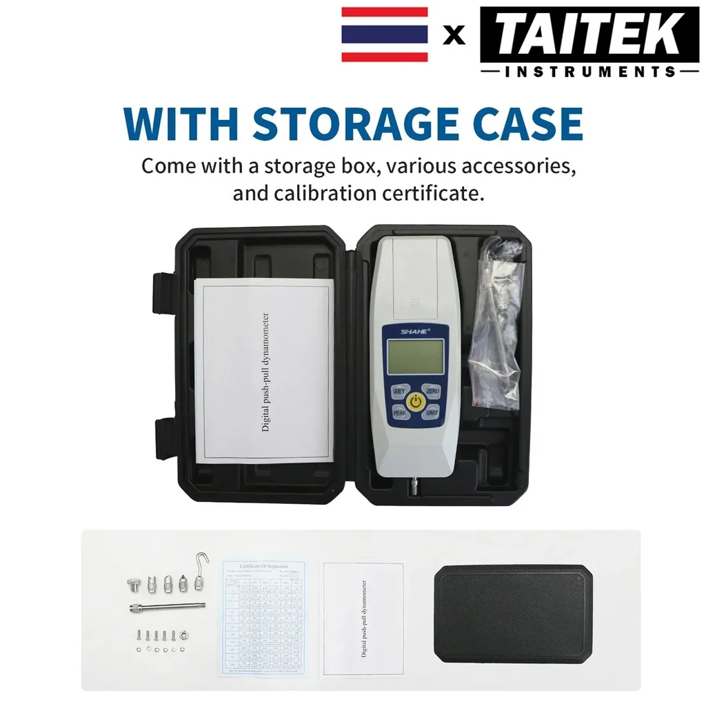 เครื่องวัดแรงดึง/แรงกด Digital Force Gauge SHAHE รุ่น KF-500N Maximum load 500N/50kg เครื่องวัดแรงดึง/แรงกด Digital Force Gauge SHAHE รุ่น KF-500N Maximum load 500N/50kg