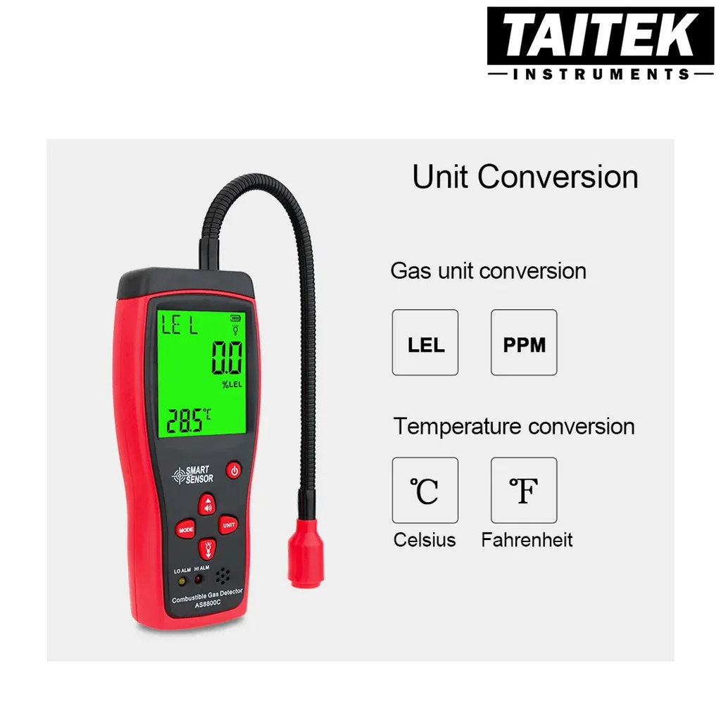 เครื่องตรวจจับก๊าซไวไฟ Combustible Gas Detector SMART SENSOR รุ่น AS8800C พร้อมจอแสดงผล LCD เครื่องตรวจจับก๊าซไวไฟ Combustible Gas Detector SMART SENSOR รุ่น AS8800C พร้อมจอแสดงผล LCD