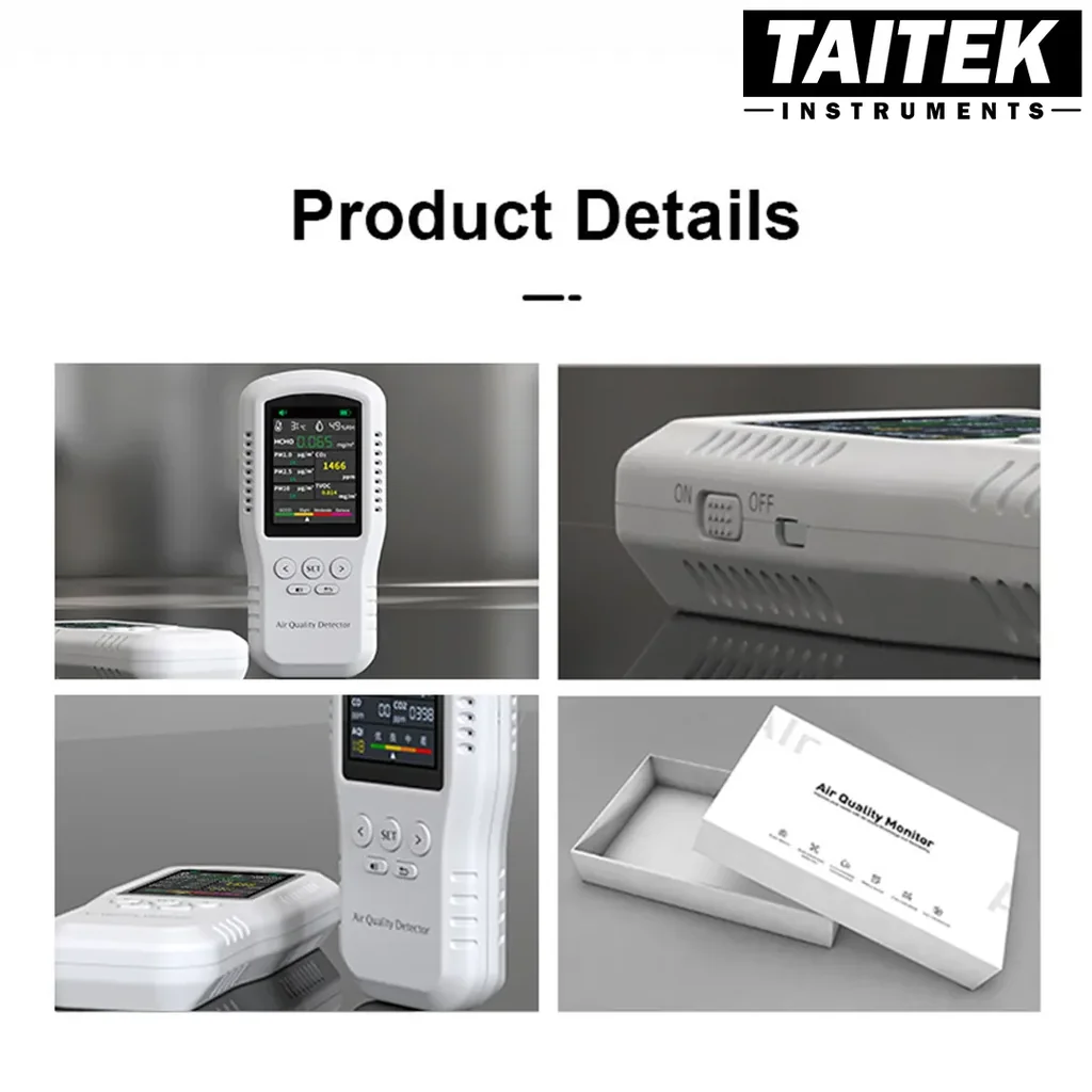 เครื่องวัดคุณภาพอากาศ Air Quality Detector Bosean รุ่น T-Z01 PRO 8in1 HCHO,PM1.0,PM2.5,PM10,CO2,TVOC,T&H เครื่องวัดคุณภาพอากาศ Air Quality Detector Bosean รุ่น T-Z01 PRO 8in1 HCHO,PM1.0,PM2.5,PM10,CO2,TVOC,T&H