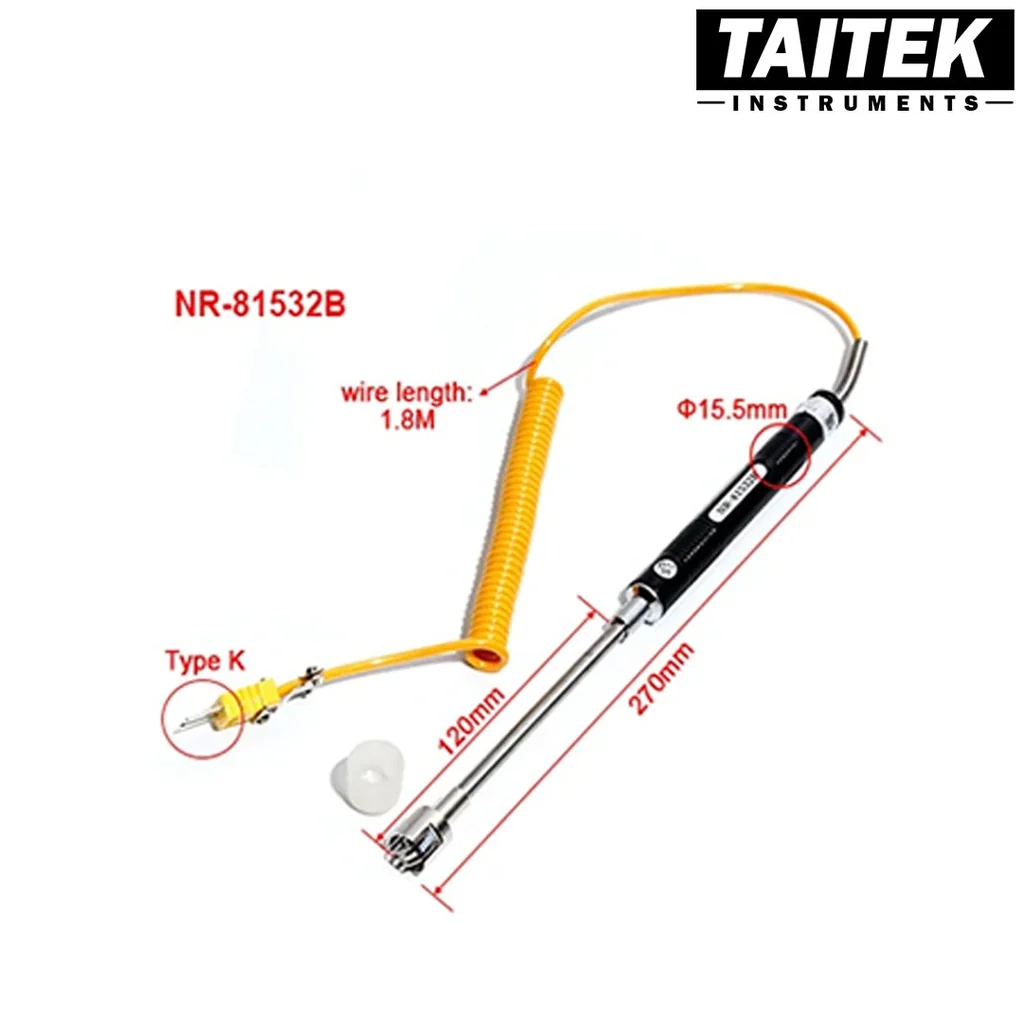 โพรบวัดอุณหภูมิ Type K Surface Thermocouple Probe ช่วงการวัดอุณหภูมิ -50~500°C โพรบวัดอุณหภูมิ Type K Surface Thermocouple Probe ช่วงการวัดอุณหภูมิ -50~500°C