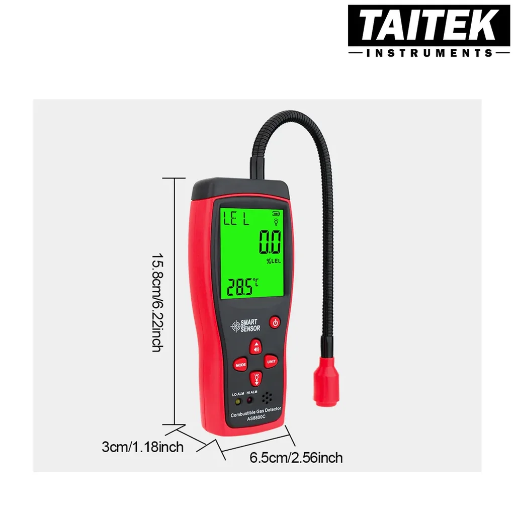 เครื่องตรวจจับก๊าซไวไฟ Combustible Gas Detector SMART SENSOR รุ่น AS8800C พร้อมจอแสดงผล LCD เครื่องตรวจจับก๊าซไวไฟ Combustible Gas Detector SMART SENSOR รุ่น AS8800C พร้อมจอแสดงผล LCD