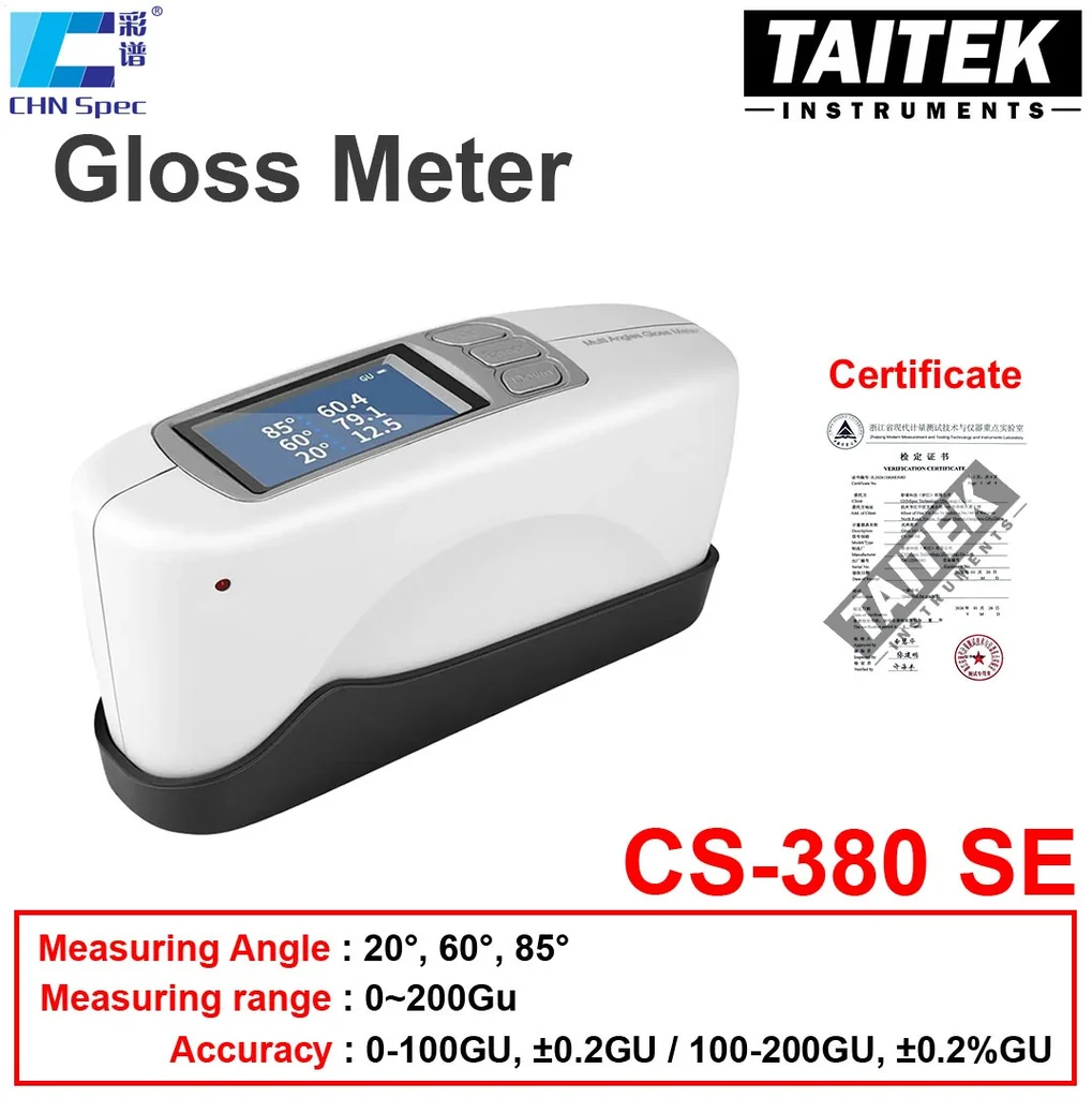 เครื่องวัดความเงาแบบ 3มุมองศา Three Angles Gloss meter CHNSpec รุ่น CS-380 SE มุมองศา 20º 60º 85º ช่วงการวัด 0-200GU พร้อมใบCer จากโรงงาน เครื่องวัดความเงาแบบ 3มุมองศา Three Angles Gloss meter CHNSpec รุ่น CS-380 SE มุมองศา 20º 60º 85º ช่วงการวัด 0-200GU พร้อมใบCer จากโรงงาน