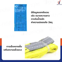 สลิงผ้าใบแบน สายพานยกของ (เซฟตี้ 4:1 มีใบเซอร์) 3 ตัน ยาว 6 เมตร JBUYNOW 3TX6M