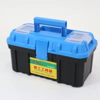 กล่องเครื่องมือพลาสติก 13 นิ้ว แบบพกพา มีถาดรองด้านใน 17x33x17 CM สีดำ-ฟ้า