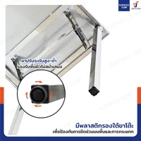 โต๊ะสแตนเลส 201 ทรงเหลี่ยม พับขาได้ แบบหน้าโต๊ะเรียบ 60x140x73 cm โต๊ะสแตนเลส 201 ทรงเหลี่ยม พับขาได้ แบบหน้าโต๊ะเรียบ 60x140x73 cm