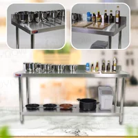 โต๊ะครัว ชั้นวาง สแตนเลส มีการ์ดกั้น 60x180x85 ซม. RB230417-9(W60) โต๊ะครัว ชั้นวาง สแตนเลส มีการ์ดกั้น 60x180x85 ซม. RB230417-9(W60)