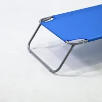 เก้าอี้นอน พับเก็บได้ พร้อมที่บังแดด 55x150x76 cm รับน้ำหนัก 100 kg สีฟ้า TC-1102B